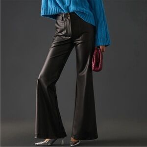 Anthropologie Maeve Faux (Vegan) Leather Flare Pants